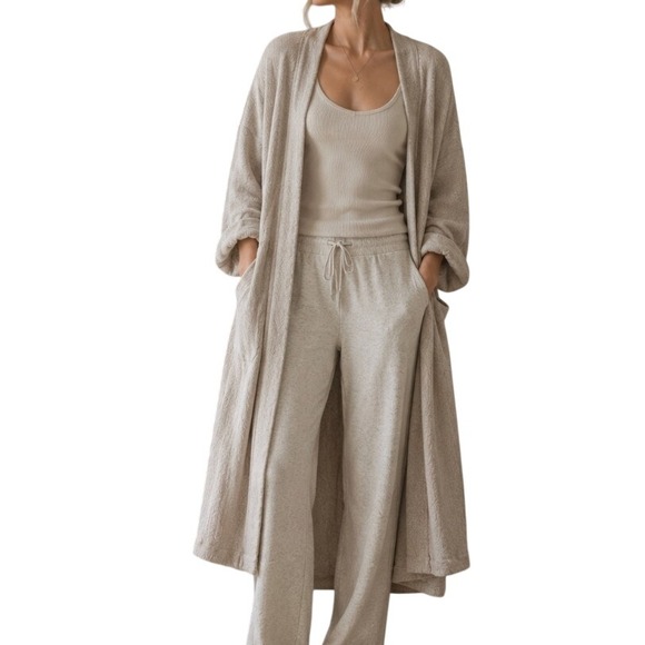 Poetry Sweaters - Poetry Linen Cardigan Longline 16 18 Soft Gray Lagenlook Lounge Coastal Minimal